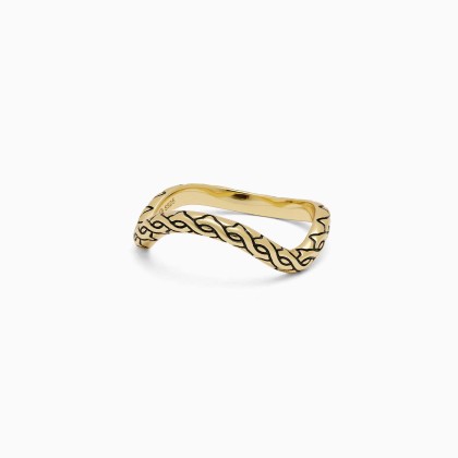 Personalized Crown of Thorns Wavy Enamel Statement Ring