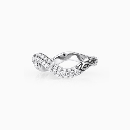 Crown of Thorns Pavé Wavy Enamel Statement Ring