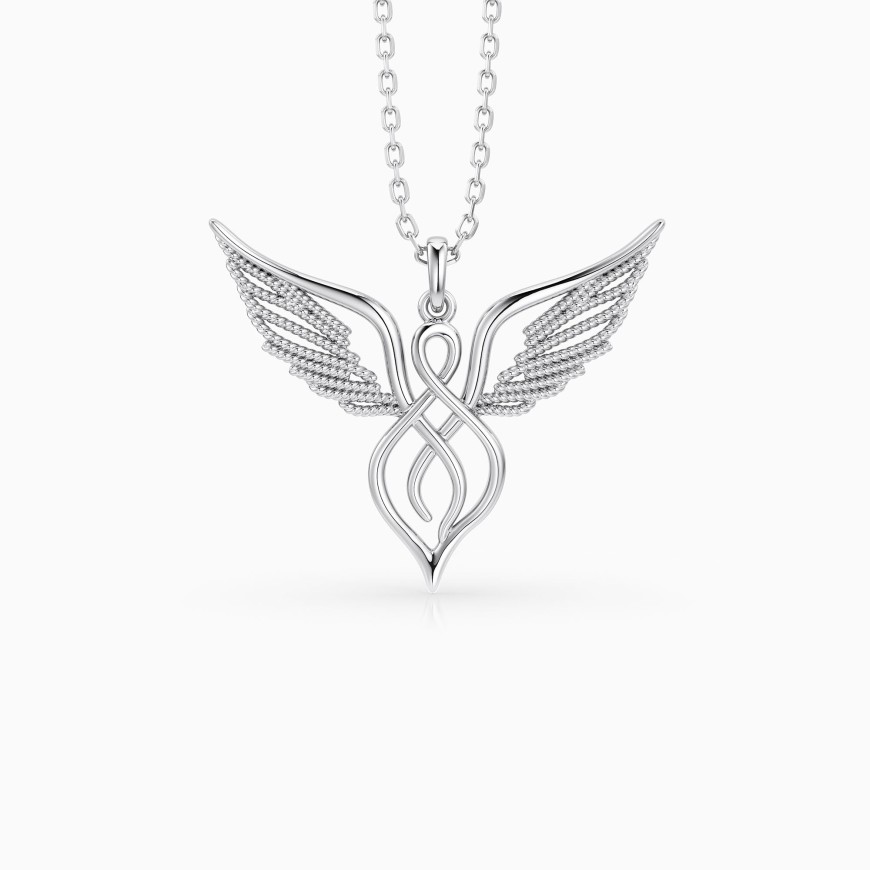 Braided Cord Angel Wing Necklace
