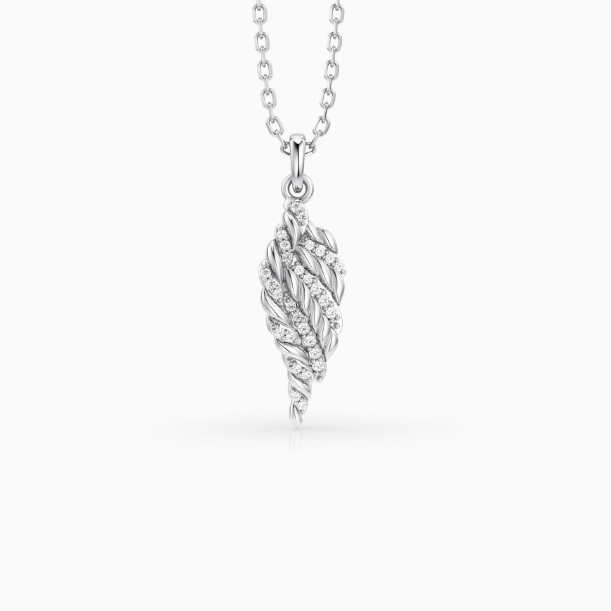 Braided Angel Wing Pendant Necklace