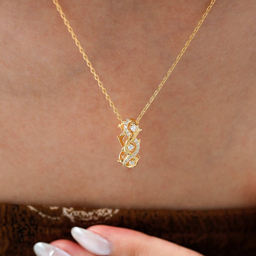 Crown of Thorns Loop Pendant Necklace