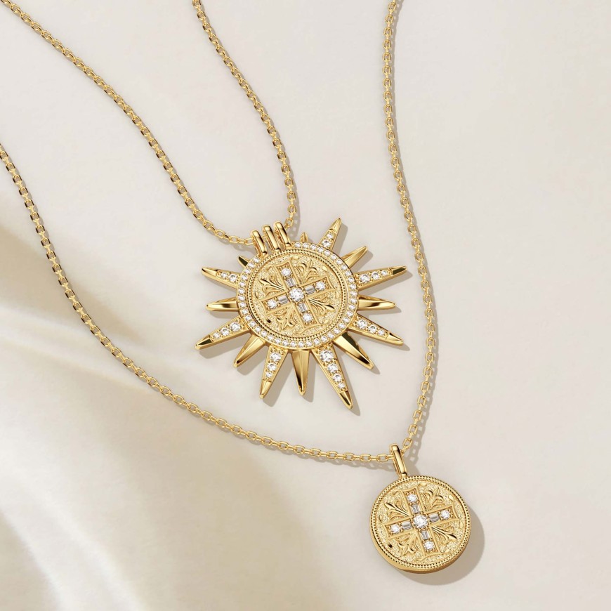 Byzantine Cross Medallion Necklace